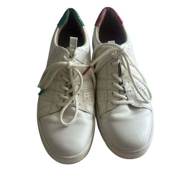 Womens VIONIC White Abyss Simasa‎ Leather Lizard Lace Up Sneaker Shoes Size 8.5 - Picture 1 of 12